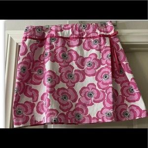 BRIGGS NEW YORK HOT PINK AND WHITE FLORAL FLARE SKIRT SIZE 16 - PRE-OWNED